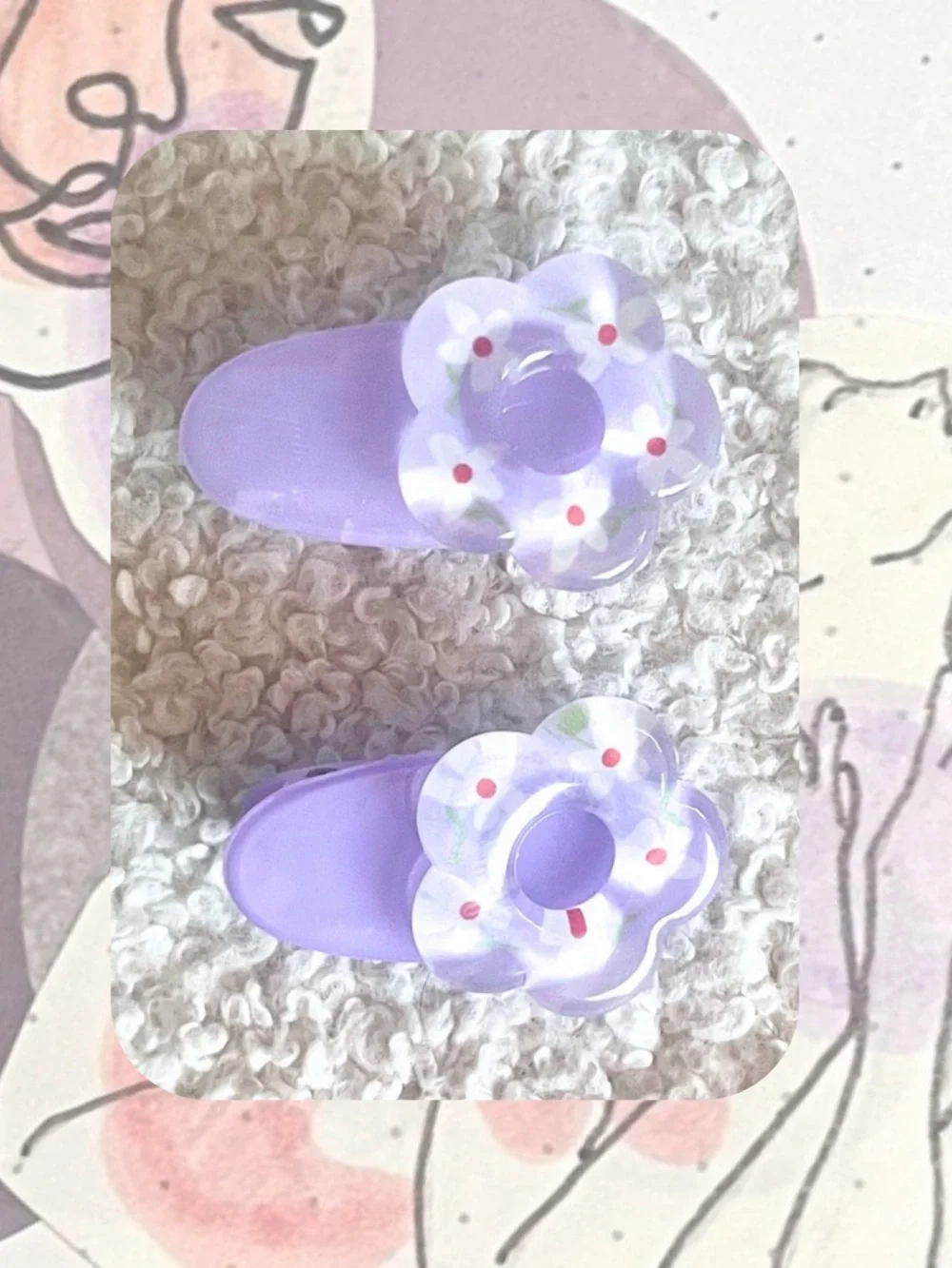(women’s) 🍭3/$15 Kawaii Lavender Floral Hair Clips